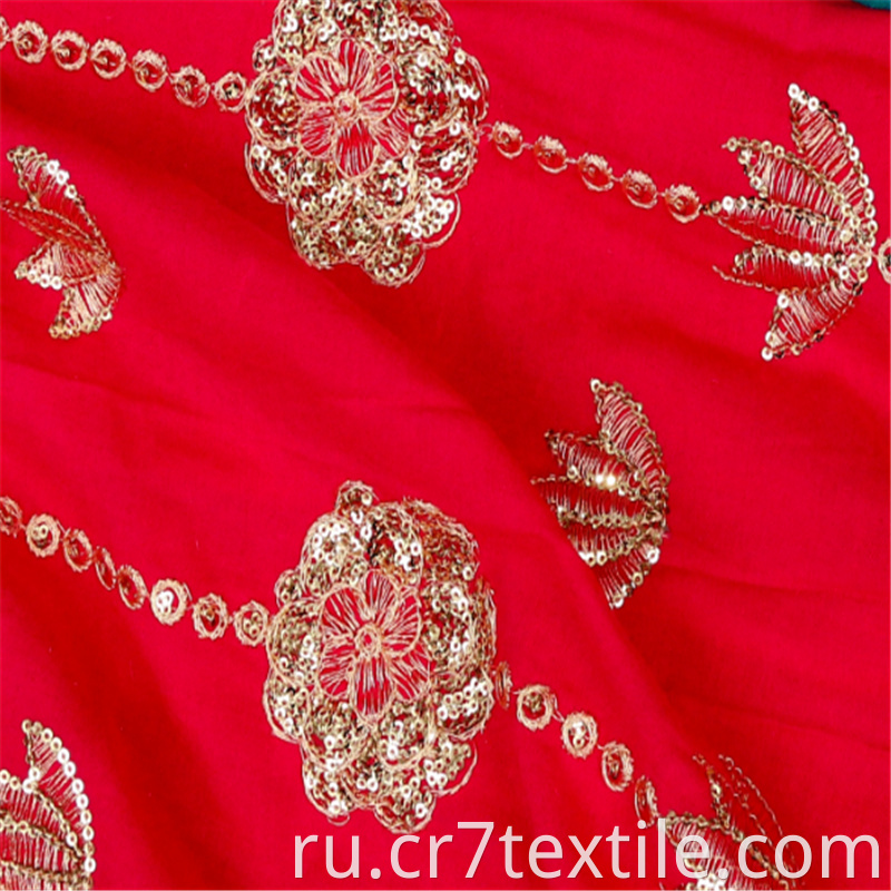 Elegant Outdoor Rayon 3mm Sequin Embroidered Fabrics
